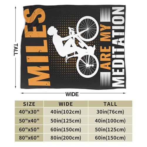 Miles are My Meditation Throw Blanket for Couch Bed Sofa Throw Blanket for Men Women 50"x40" Blankets