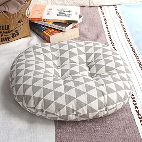 Round Corduroy Floor Pillow Super Soft Breathable Seat Cushion Four Seasons Tatami Meditation Cushion for Indoor Dining Living Room Kitchen-Grey 60cm(24inch)