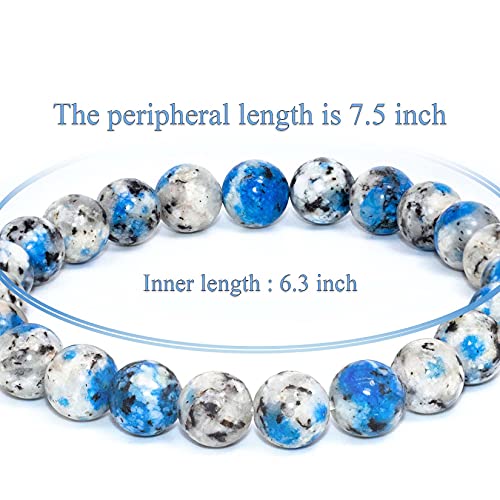 8mm Natural Gemstone Stretch Bracelet, Handmade Unisex Crystal Bracelets for Meditation, Yoga, Spiritual Healing & Positive Energy