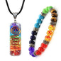 7 Chakra Necklace Bracelet Orgone Energy Protection and Spiritual Healing Pendant Necklaces Bracelets Set for Women Men