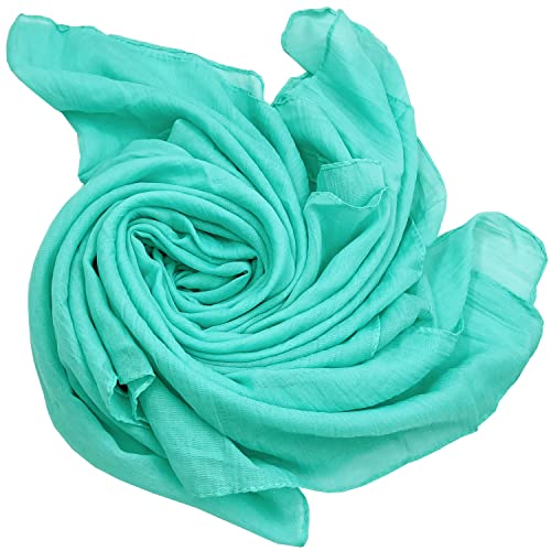 Women's Cotton Scarves Lady Light Soft Fashion Solid Scarf Wrap Shawl - color: Turquoise