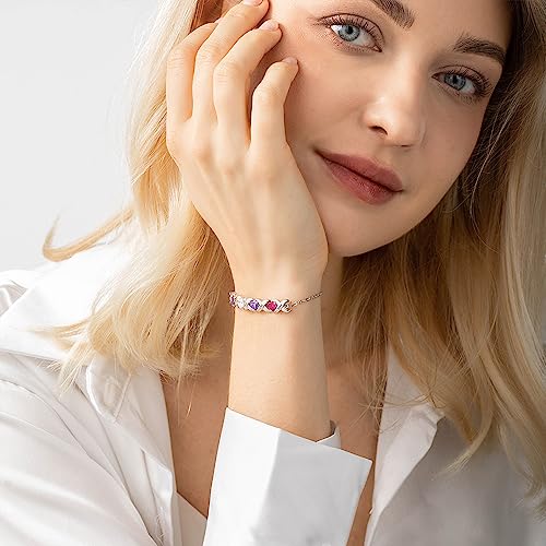 callie Personalized Women Bracelet, Family Bracelet Mother's Day Birthday Gifts for Mom Grandma Wife - color: Family Birth Stone-2