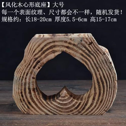 20cm Creative Wood Carving Buddha Statue Base Solid Wood Living Room Decoration Zen Decoration
