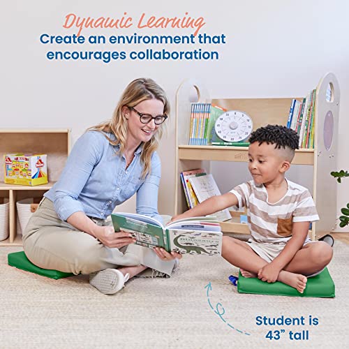 ECR4Kids SoftZone Floor Cushions, Square, Flexible Seating, Green, 6-Piece - color: Green