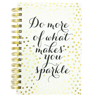 Graphique Designer Notebooks - "Do More of What Makes You Sparkle" - Spiral Bound Writing Journals for Offices, Schools, Classrooms, and More - Hard Cover with 160 Ruled Pages (6.25" x 8.25") - color: Sparkle
