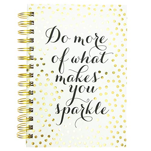 Graphique Designer Notebooks - "Do More of What Makes You Sparkle" - Spiral Bound Writing Journals for Offices, Schools, Classrooms, and More - Hard Cover with 160 Ruled Pages (6.25" x 8.25") - color: Sparkle