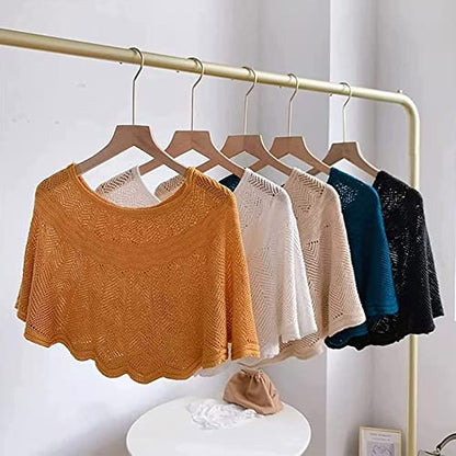 Knitted Sun-Proof Ice Silk Shawl, Knitted Sun-Proof Shawl, Summer Hollow-Out Knit Shawl Wraps, Silk Shawl