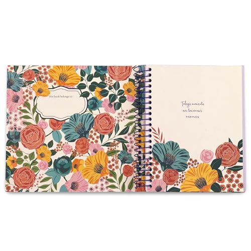 Steel Mill & Co 5 Year Journal for Daily Reflection and Mindfulness, One Line A Day Journal Memory Book, 8.5 x 7.5" Large Daily Journal, Gratitude Journal for Mother's Day, Garden Blooms Cream