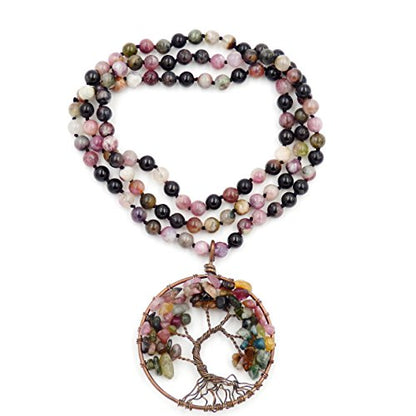 mala Beads Necklace for Women Man, mala Bracelet, Prayer Beads Necklace - color: tree of life mala