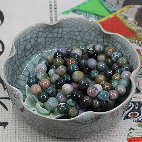 Amandastone Natural Gemstone 10mm Round Beads Stretch Bracelet 7 Inch - color: India Agate