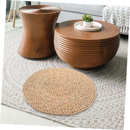 Happyyami Japanese Style Hand Woven Floor Pillow Cushion for Meditation and Yoga Decorative Meditation Pad Comfortable Seating for Home and Temple Use Dark