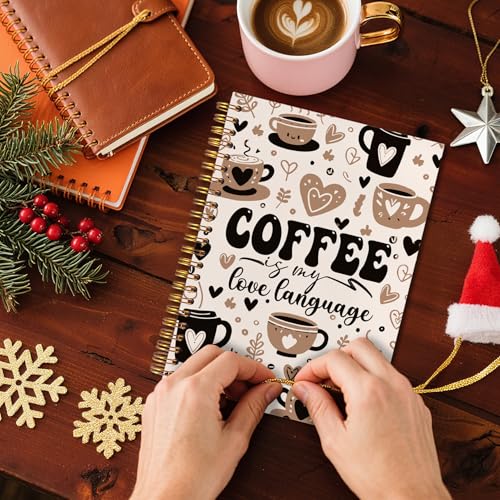 Coffee Spiral Notebook 5.5x8.3, Coffee Lovers Gifts for Women Journal Notebooks for Note Taking, Cute Journal for Women - color: Notebook-02