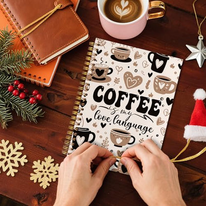 Coffee Spiral Notebook 5.5x8.3, Coffee Lovers Gifts for Women Journal Notebooks for Note Taking, Cute Journal for Women - color: Notebook-02