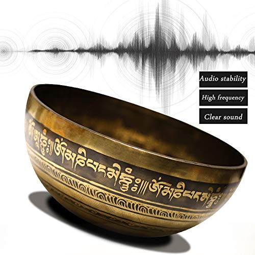Nepal Tibetan Sing Bowl Himalayan Buddhist Yoga Singing Bowl Fengshui Large size Handmade Home decor tibetan(22CM) - size: 22CM