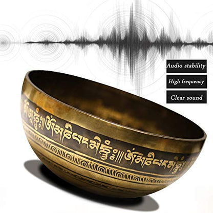 Nepal Tibetan Sing Bowl Himalayan Buddhist Yoga Singing Bowl Fengshui Large size Handmade Home decor tibetan(24CM) - size: 24CM