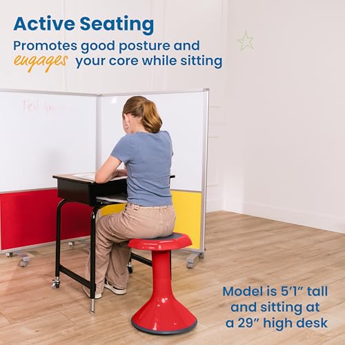 ECR4Kids ACE Active Core Engagement Wobble Stool, 18-Inch Seat Height, Flexible Seating, Red - color: Red