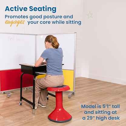 ECR4Kids ACE Active Core Engagement Wobble Stool, 18-Inch Seat Height, Flexible Seating, Red - color: Red
