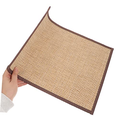 GARVALON Woven Meditation Cushion 30 * 40CM Natural Bamboo Floor Mat 1.5CM Thick Seating Pad for Yoga Home and Outdoor Use