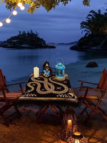 Indian Consigners Snake Altar Tarot Table Cloth Witchcraft Spread Rune Spell Beast Witchery Square Table Cover - size: 36" x 36" (Square)