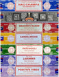 Satya Incense Gift Set Nag Champa, Super hit, Dragon's Blood, Sandalwood, Patchouli, Lavender, Positive Vibes 15gms x 7 Packs | for Meditation, Yoga, Healing, Aromatherapy, Relxation, Spirituality | - color: 7 Pack Set