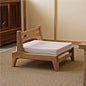 Solid Wood Meditation Chair with Low-Profile Legs, Floor Chair with Back Support, Upholstered Meditation Bench, Floor Seat for Living Room, Office, Balcony(Natural)