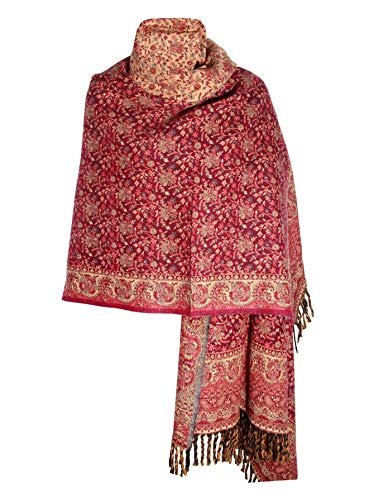 MAROON BEIGE BLUE FLORAL BLANKET SCARF LUXURY PREMIUM QUALITY HANDMADE FASHION SCAR MADE OF YAK WOOL Shawl Blanket stole unisex Travel Wrap Meditation Soft gift for her