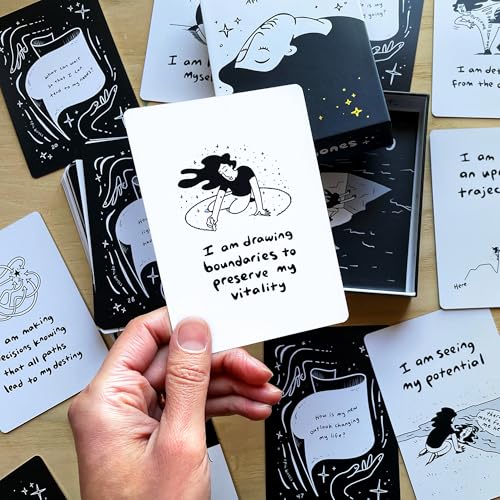 Gently Rising Affirmation Cards for Mindfulness & Manifestation, Daily Positive Affirmations, Inspirational Gifts, Deck of 52