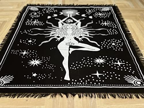 Indian Consigners Witchcraft Supplies Tarot Spread Alter Cloth Triple Altar - color: Silver Goddess, size: 24" x 24" (Square)