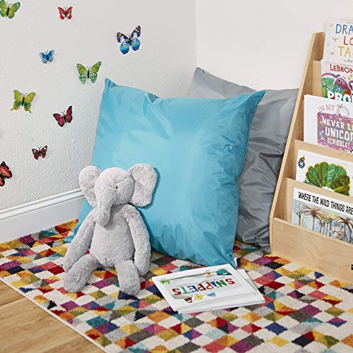 ECR4Kids Jumbo Indoor/Outdoor Kids Floor Pillow Cushion, 27in x 27in, Classroom Essentials, Turquoise - color: Turquoise