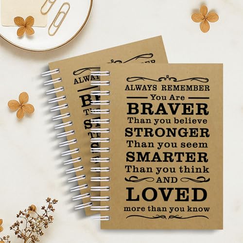 3Pcs A6 Spiral Notebook,Inspirational Journal,Motivational Journal for Women Men,Spiral Journal Notebook College Ruled Daily Diary for School,Travel,Business,Work (3Pcs-A6 Always Brown) - color: 3pcs-a6 Always Brown
