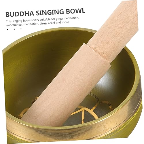 Copper Chime Singing Bowl Metal Meditation Bowl Stick Tibetan for Yoga Mindfulness and Stress Relief