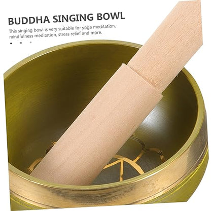 Copper Chime Singing Bowl Metal Meditation Bowl Stick Tibetan for Yoga Mindfulness and Stress Relief