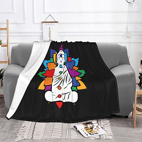 Buddha Chakra Meditation Lightweight Super Soft and All Season Warm,Thermal Blanket, Blanket for Sofas - size: 60"x50"