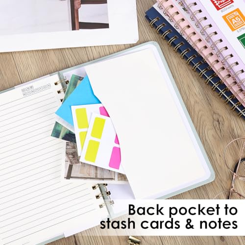 Spiral Notebook for Women, A5 Spiral Journal Notebooks, 160Pages Lined Hardcover Journaling for Work, 5.5 x 8in Journals for Writing, Light Green