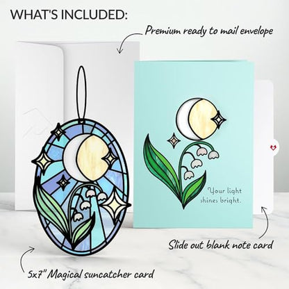 Lovepop Everyday Suncatcher Card for Her and Him - 3D Greeting Cards for Boys, Girls, Men, Women - Shine Bright Twilight Bloom - 5" x 7" Flower Card - Blank Notecard & Envelope Included - color: Shine Bright Twilight Bloom Suncatcher Card