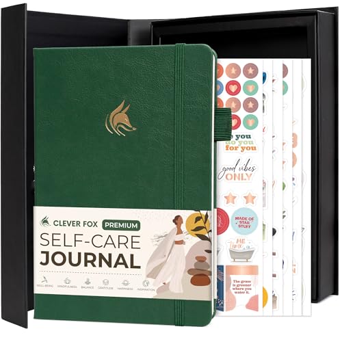 Clever Fox Self-Care Journal Premium – Daily Gratitude & Mental Health Notebook for Women – Reflection & Personal Development Journal (Forest Green) - color: Forest Green