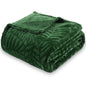 Super Soft Flannel Fleece Throw Blanket, Lightweight Cozy Warm Leaves Textured Plush Blanket for Bed Couch Sofa, 50 x 60 Inches, Olive Green - color: Olive Green, size: 50x60 IN