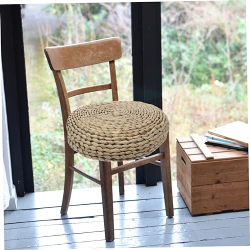 DECHOUS Hand-Made Woven Meditation Mat Cotton Filled Yoga Cushion Japanese Style Decorative Pad for Adults for Meditation Photography Props and Home Decor