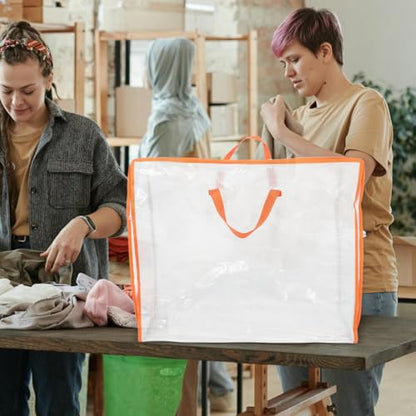 BESPORTBLE Transparent Storage Bag for Quilts Comforters and Clothes Large Capacity Organizer with Window and Zipper for Moving and Travel