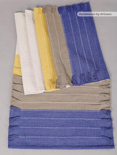 Cotton Yoga Mat Handwoven Rug, Non-Slip Textured Surface, Washable & Foldable Yoga Rug for Hot Yoga, Pilates & Meditation, 24 x 72 Inch Multicolor