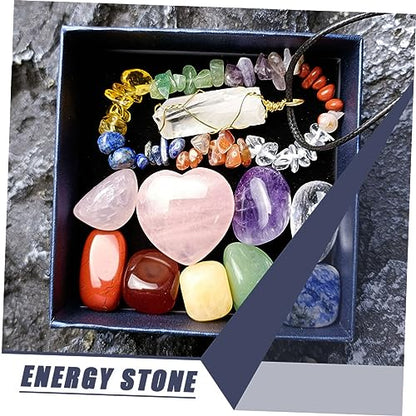 Decorative Healing Stones Set Portable Crystal Massage Stones for Chakra Balancing Stress Relief and Meditation Gift Box Included for Mindfulness and Relaxation