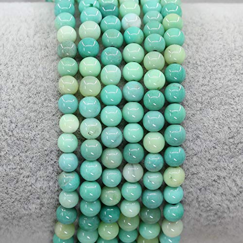 Keleny Gem Semi Precious Gemstones 4mm Round Beads Crystal Stretch Bracelet 7 Inch Unisex - color: Green Chrysoprase Agate