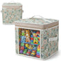 12" Soft Side Zipper Toy Storage Bag, Quilt Pattern Cloth Cube, Reusable, Clear Bag, Playroom, Bedroom & Puzzles Board Game Organizers And Storage Bin, Flowers Design - color: Flowers