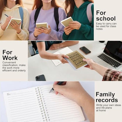 3Pcs A6 Spiral Notebook,Inspirational Journal,Motivational Journal for Women Men,Spiral Journal Notebook College Ruled Daily Diary for School,Travel,Business,Work (3Pcs-A6 Always Brown) - color: 3pcs-a6 Always Brown