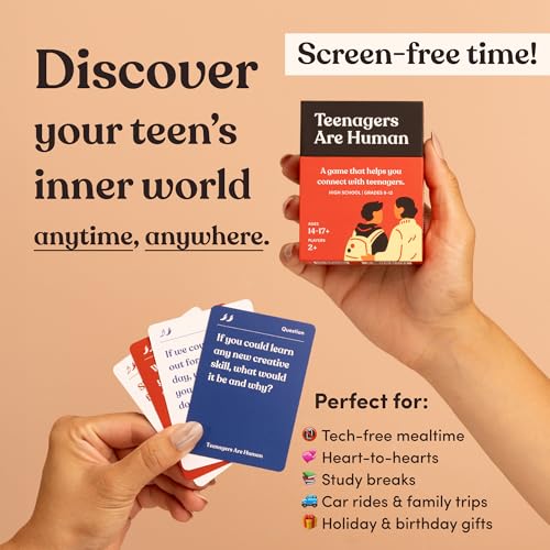Teenagers are Human 140 Conversation Cards to Help You Get to Know Teenagers, Card Game for High Schoolers, Designed by Experts for Grades 9 to 12, Ages 14 to 17+ - style: Teenagers Are Human