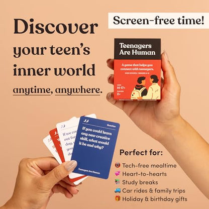 Teenagers are Human 140 Conversation Cards to Help You Get to Know Teenagers, Card Game for High Schoolers, Designed by Experts for Grades 9 to 12, Ages 14 to 17+ - style: Teenagers Are Human