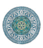 Knsbk Large Round Yoga Mat 4.6'X3.5mm for Exercise Premium Extra Thick, Ultra Comfortable, Non Slip, Meditation Mat - color: blue blossom
