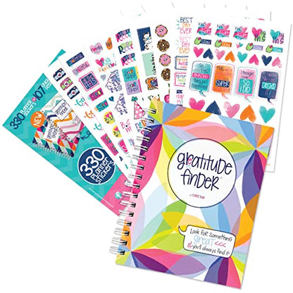 Gratitude Finder by Christina, 52 Week Non-Dated Daily Inspirational Journal for Women, Teens & Girls with 330 Grateful Heart Stickers (Abundant Joy) - color: Abundant Joy + Grateful Heart Stickers
