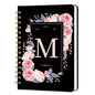 Lined Spiral Journal Notebook, A5 College Ruled Spiral Notebook for Women, Hardcover with Elegant Design for Work and Note-Taking, 5.5 * 8.25 inch, 160 Pages, Letter M - color: M