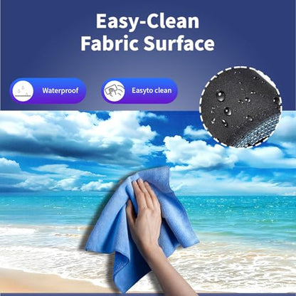 Wknoon. Extra Large Gaming & Office Mouse Pad (31.5" x 11.8") with Durable Stitched Edges – Tranquil Coastal Beach Scene with Clear Blue Waters and Puffy Clouds, Anti-Slip Base Extended XXL Desk Mat - color: Clear Blue Beach Scene